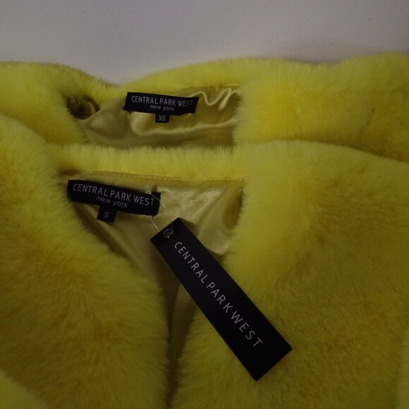 Central Park West New York  Chubbie Faux Fur Moto Jacket NWOT 298 Yellow… - Picture 13 of 13